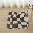 thumbnail image 6 of SDJMa 100% Cotton Tufted Bathroom Rugs Luxurious Plush Brown and White Pattern Bath Mat Absorbent, Quick Dry, Spa Design Shower Room Décor, Rectangle 15.7" x 15.7", 6 of 6