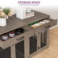 thumbnail image 4 of Dextrus Large Dog Crate Furniture for 2 Dogs, 60" Wooden Dog Kennel with Double Doors and 2 Drawers, Heavy Sturdy Dog Kennel for Medium Large Dog, Indoor Double Dog Cage,Gray, 4 of 6