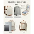 thumbnail image 4 of Lovevook Unisex Waterproof Travel Backpack with Packing Cubes, Beige, 4 of 8