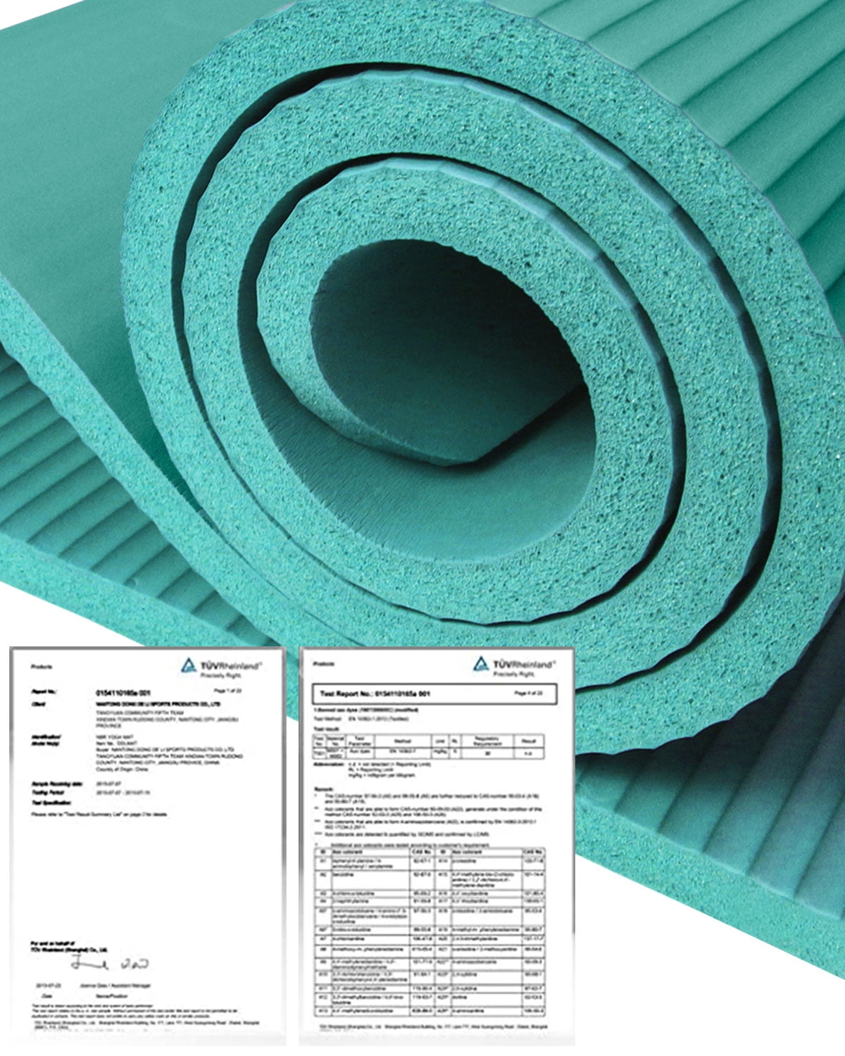 YR Large Yoga Mat 78"x35" Wide NBR Exercise Workout Mats for Home Gym Floor Fitness Pad, Thick 10mm Iceblue