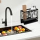 thumbnail image 4 of Organizador de fregadero de cocina con soporte para cuchara, soporte para esponja, escurridor, herramienta de almacenamiento compacta para encimera de baño, diseño ventilado, fácil limpieza, base ant, 4 of 6