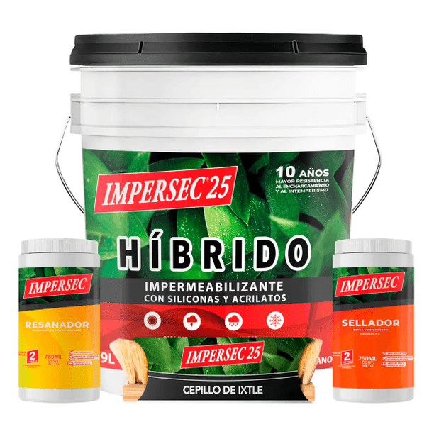 Impermeabilizante Impersec + Sellador, Resanador Y Cepillo Terracota Satinado