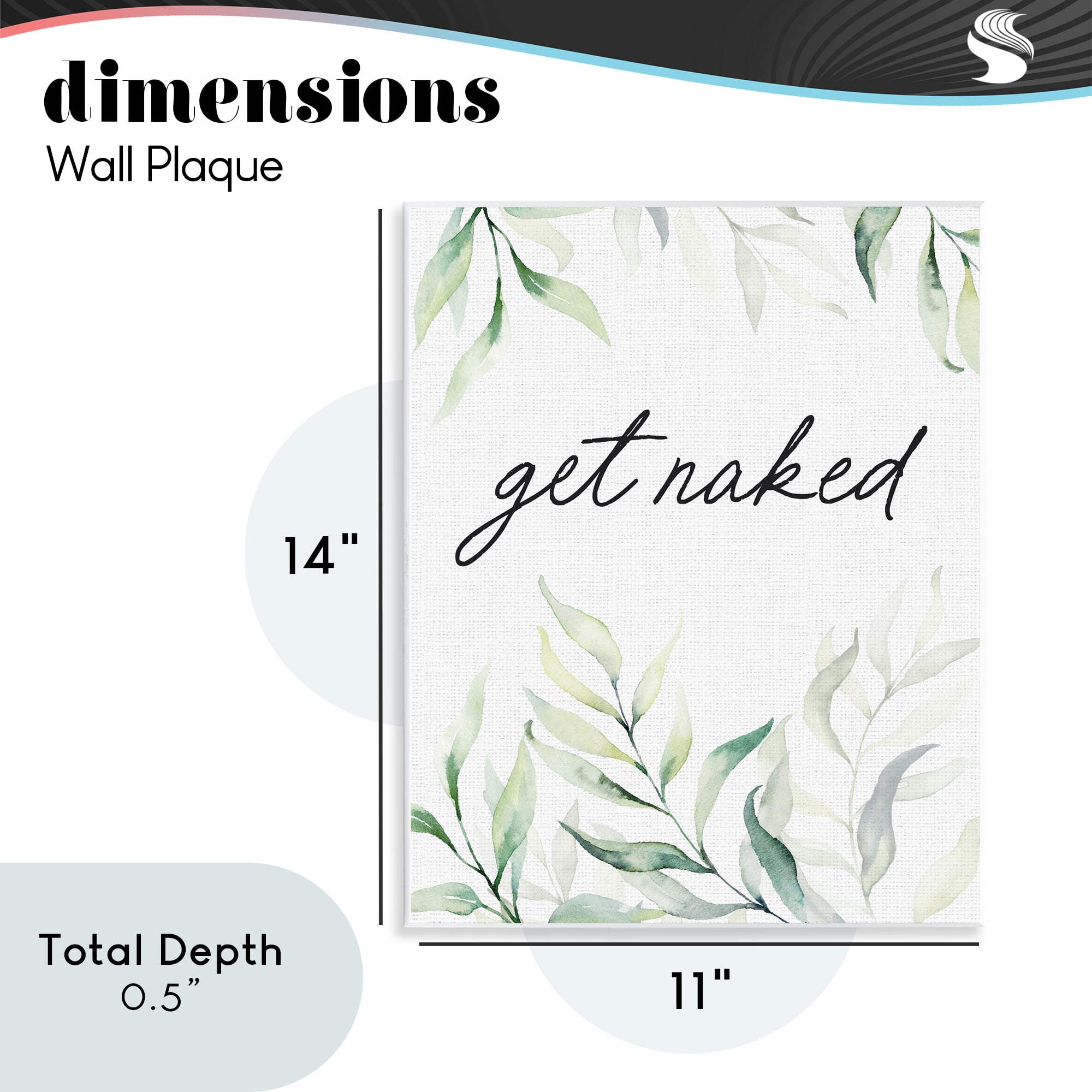 Get Naked Bathroom Herbs Wall Plaque Art, design by Lettered and Lined