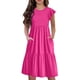 thumbnail image 3 of Teen Girls Dresses Casual Summer Midi Dress with Pockets Short Sleeve Loose Fit Flowy Sundress for Beach Party ,Sie:140, 3 of 9