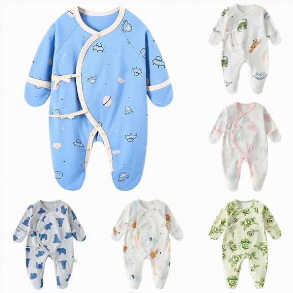 Newborn Preemie Boys Girls Underwear Pajamas Rompers Home Clothes Footed Sleeper Gown With Mitten Footed Print Infant Play For 0 6 Months Pink Rompers Baby Gift