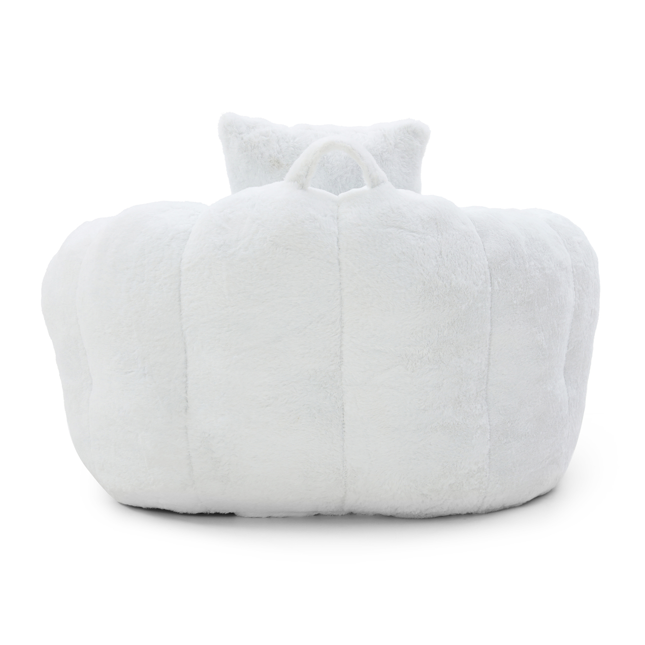 Oversized Bean Bag Chair for Adults, Chaise Lounge Chair Indoor with Ottoman and Pillow, Faux Fur Accent Chair for Bedroom, Living Room, Apartment, White