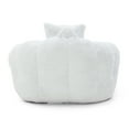 thumbnail image 5 of Oversized Bean Bag Chair for Adults, Chaise Lounge Chair Indoor with Ottoman and Pillow, Faux Fur Accent Chair for Bedroom, Living Room, Apartment, White, 5 of 9