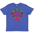 thumbnail image 3 of Inktastic Merry Christmas Wreath with Red Bow and Ornaments Youth T-Shirt, 3 of 5
