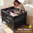 thumbnail image 3 of HARPPA Baby Bassinet Bedside Sleeper,Portable Nursery Center Playard for Newborn and Infants,Black, 3 of 8