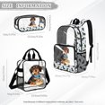 thumbnail image 4 of Xoenoiee Dachshund Bone Paw Print Kids Clear Backpack Set 3Pcs with Lunch Box Pencil Case Elementary School Bookbag Schoolbag Travel Daypack Transparent Rucksack Back to School Supplies for Girls, 4 of 5