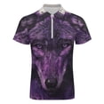 thumbnail image 4 of Purple Wolf Men Zipper T-shirt Summer Casual Short Sleeve T-shirt Top, 4 of 7