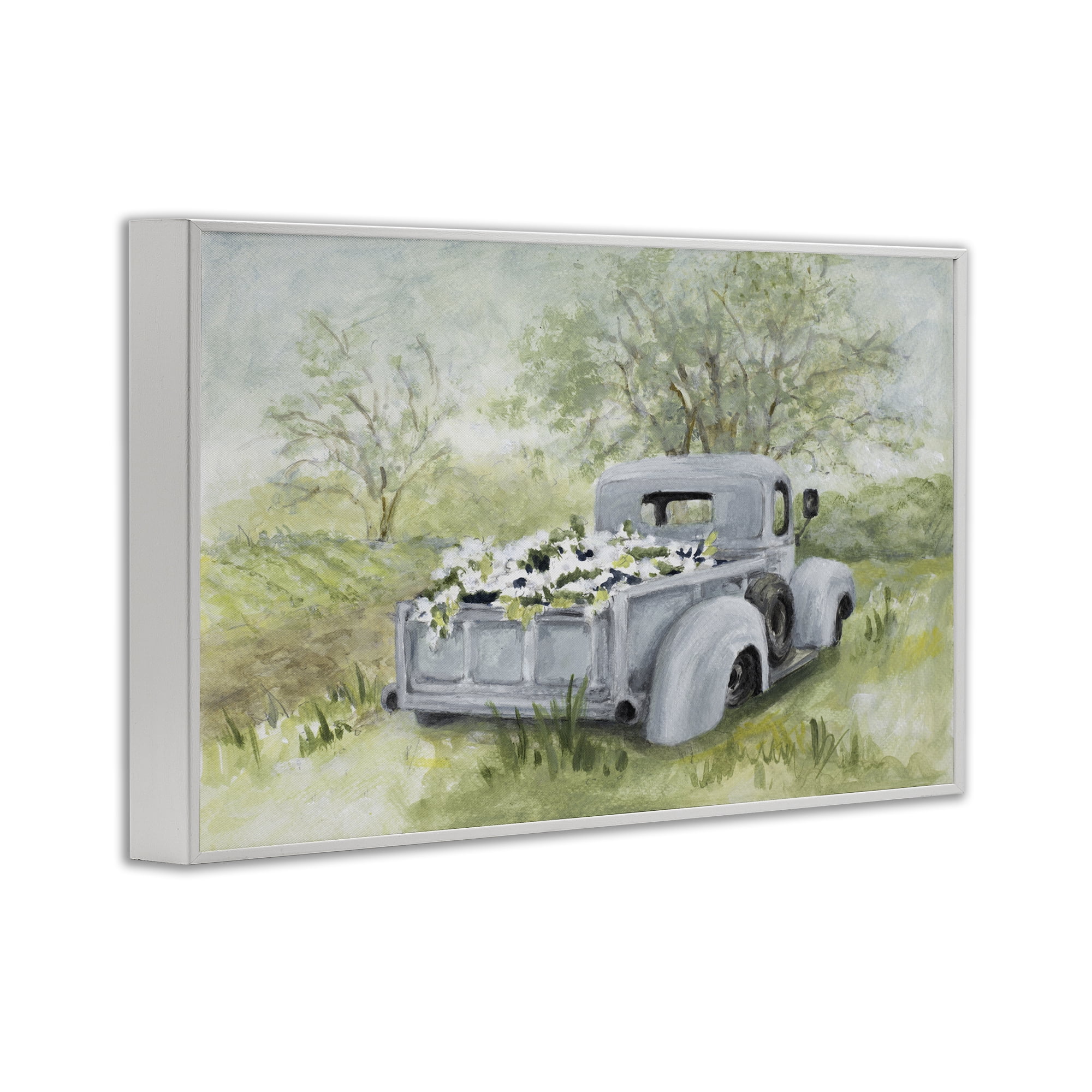 Stupell Industries Vintage Blue Truck Flower Sale White Framed Giclee Art, design by Lanie Loreth