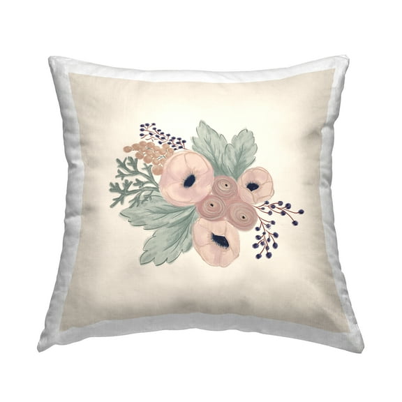 Stupell Industries Varied Flower Blossoms Delicate Mixed Blooms Design by Birgit Maria Kiennast Throw Pillow