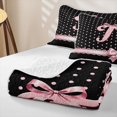 thumbnail image 4 of Manfei Fashion Bow Tie Quilt Full,Initial T ABC Themed Full Bedspread Sets,3pcs,1 Coverlet and 2 Pillowcases, 4 of 7