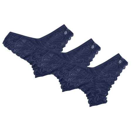 Dyegold Clearance Sale Panties for Women Womens Underwear Women s Sexy Comfortable and Traceless V-Waist Hip Wrap Triangular Lace 3PC Underwear Soft Comfortable Stylish Lightweight