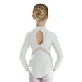 thumbnail image 2 of Sholeno Kids Girls Long Sleeve Ballet Dance Leotard Mock Neck Rhinestones Dance Bodysuit Gymnastics White 16, 2 of 7