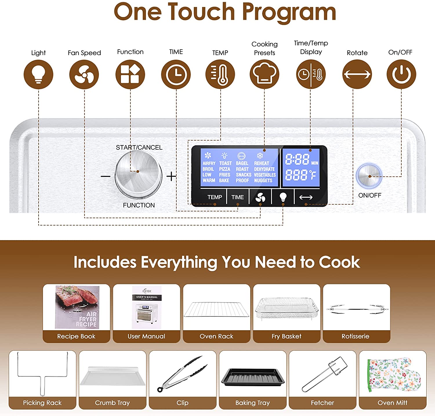 icetek air fryer oven