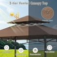 thumbnail image 4 of GVN Patio Garden Pergola, Pergola Canopy,8 x 5 Feet Outdoor Grill Gazebo with 2 Side Shelves and 10 Hooks-Brown, 4 of 8