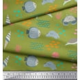 thumbnail image 2 of Soimoi Green Cotton Duck Fabric Crab & Tortoise Ocean Printed Craft Fabric by the Yard 44 Inch Wide, 2 of 3