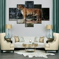 thumbnail image 2 of TISHIRON 5PCS Framed Canvas Wall Art Set,60"x40" Ferocity Tiger Canvas Art Decor, 2 of 7