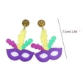 thumbnail image 3 of FENOHREFE Colorful Layered Tassels Earrings Dangle Drop Earrings for Women Mardi Gras Carnival Ear Jewelry Ear Hooks, 3 of 7