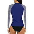 thumbnail image 4 of Attraco Women's Printed Rash Vest Long Sleeve UV Swim Shirts Rash Guard Tops, 4 of 5