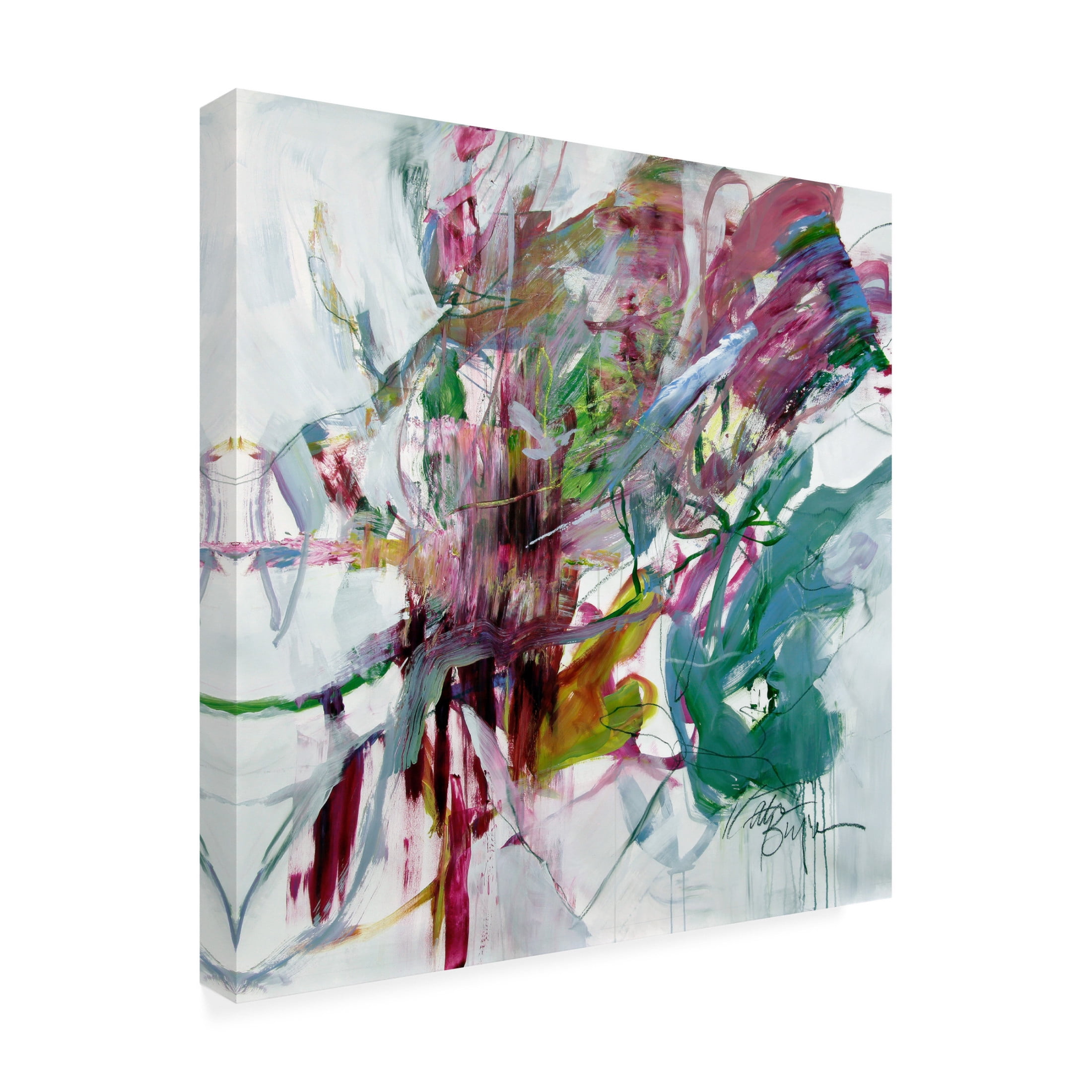 Canvas Wall Art - Kati Bujna 'Magnificent Magenta Magnolia 2' Wall Art for Living Room, Bedroom, or Office Décor by Trademark Fine Art - 18 x 18 Inches