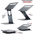 thumbnail image 3 of Ergonomic Laptop Stand For Desk, Adjustable Height Up To 20", Laptop Riser Computer Stand For Laptop, Portable Laptop Stands, Fits Macbook, Laptops 10 15 17 Inches, Laptop Holder And Laptop Desk Stand, 3 of 9