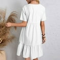 thumbnail image 4 of Lenago Women's Plus Size Summer Dresses High Waisted Fashion Holiday Summer Solid Color Short Sleeve White Dresses Party Beach Dress, 4 of 9