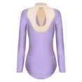 thumbnail image 4 of Xnihocha Women Gymnastics Leotard Long Sleeve Ballet Dance Unitard Figure Skating Bodysuit Catsuit Light Purple L, 4 of 7