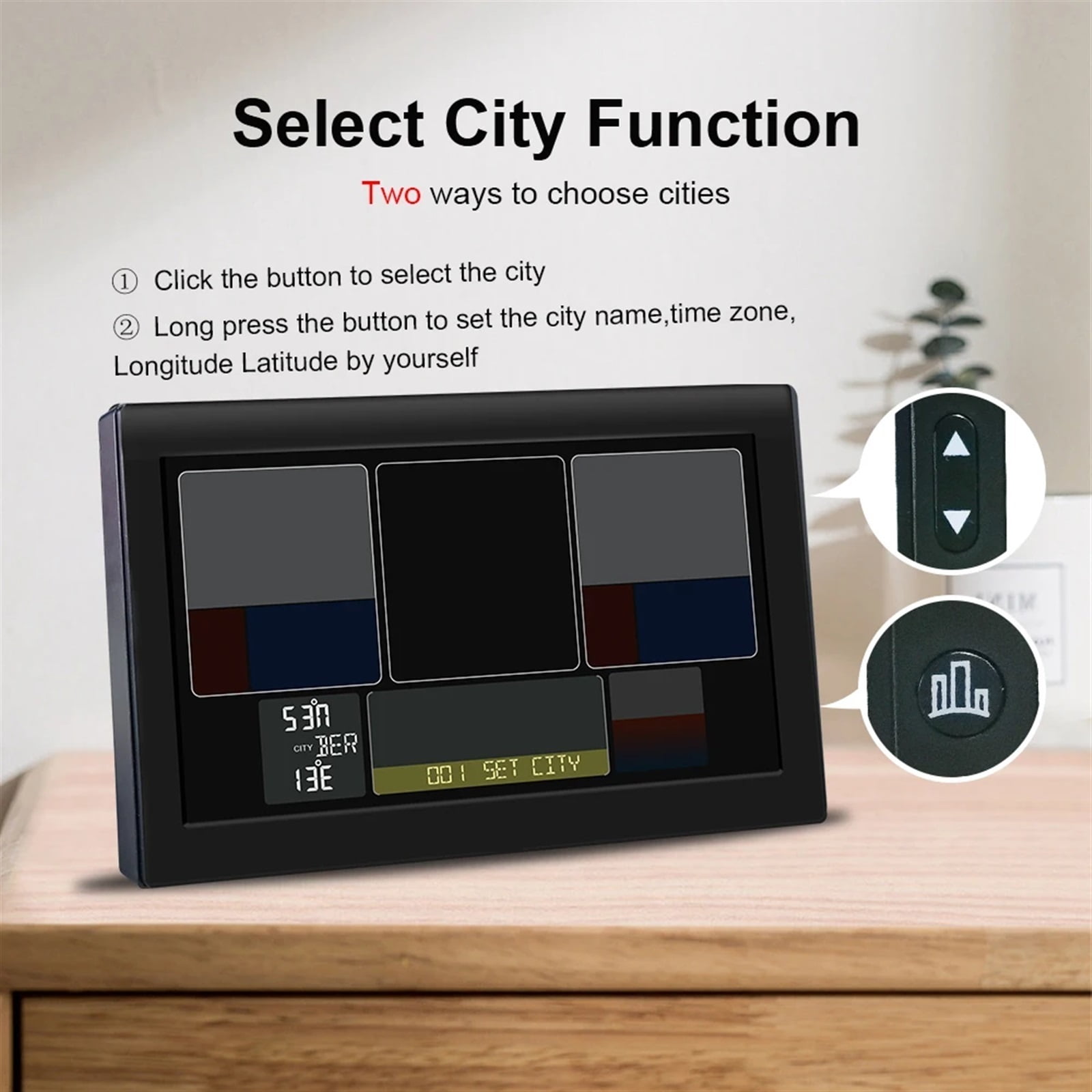E0160 Wireless Weather Station Thermometer Hygrometer Temperature Meter Forecast With Radio Control Time Function