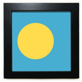 thumbnail image 1 of Palau national flag Oceania país símbolo Mark patron Mesa de pared con marco cuadrado negro, 1 of 4