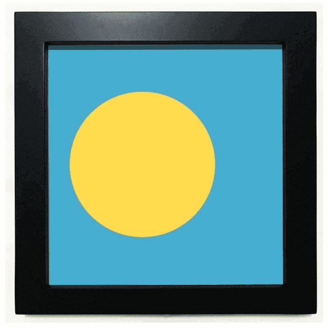 Palau national flag Oceania país símbolo Mark patron Mesa de pared con marco cuadrado negro
