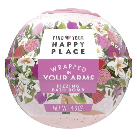 Find Your Happy Place Luxurious Fizzing Bath Bomb Wrapped In Your Arms Blush Rose and Magnolia 4.6 oz