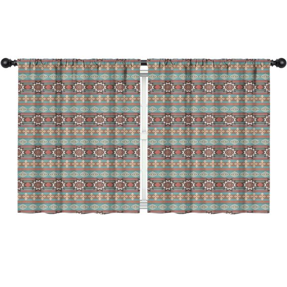 Blackout Kids Curtains,Boho Blue Ethnic Pattern with Star Motifs Childrens Insulated Curtains Set Of 2,Bedroom Essentials,Toddler Room Decor 52x63in(132x160cm)