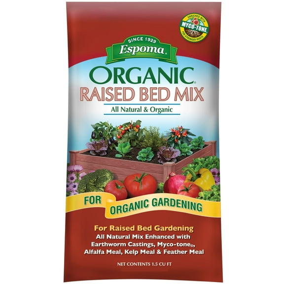 Espoma Organic Raised Bed Mix, All Natural and Organic Potting Soil Mix for Raised Garden Beds, for Organic Gardening, 1.5 cu ft
