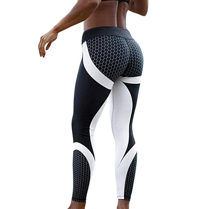 Women High Waist PUSH UP Yoga Pants Print Stretch Leggings Sports Gym Trousers A