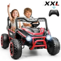 Funcid 24 Volt 2-Seater Ride on Toys, Ride on Cars with Remote Control, Metal Frame, 2 XL Electric Car for Kids, Power Car Wheels, UTV w/ Bluetooth, Music, 3 Speeds, Spring Suspension, Red