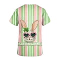 thumbnail image 6 of Easter Scrub Tops for Women Artistic Realistic Rabbit and Eggs Graphic V Neck Short Sleeve Professional Medical Uniform with Pockets Holiday Workwear, 6 of 6