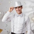 thumbnail image 4 of Slccxzc Sequin Fedora Hat Set with Suspenders & Bow Tie, Sparkly Party Costume Accessories for Men Women, 4 of 7