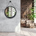 thumbnail image 2 of Americanflat 24" Black Round Mirror with Strap - Hanging Mirror for Wall - Circle Mirror for Bathroom, Bedroom, Entryway, Living Room - Large Mirror for Wall Decor, 2 of 8