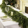 thumbnail image 2 of 2 count 6FT Christmas Cedar Garland - Thick & Lush Realistic Artificial Green Faux Cedar Pine  Garland for Christmas Winter  Mantel Fireplace Holiday Party Decor, 2 of 6
