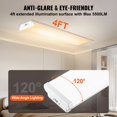 thumbnail image 3 of VEVOR 4FT LED Wraparound Light, 50W, 5500LM Flush Mount LED Shop Light, 3000K/4000K/5000K Adjustable LED Kitchen Ceiling Lighting Fixtures for Garage Office Laundry Fluorescent Tube Replacement, ETL, 3 of 8