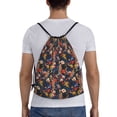 thumbnail image 2 of Kdxio Orchids Flowers Print Drawstring Backpack Bag,Waterproof Draw String Back Sack, Gym Drawstring Bags Swim Bag For Unisex, 2 of 9