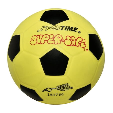 Sportime Super-Safe Soccer Ball, Yellow/Black, 6 inches