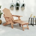 thumbnail image 4 of Gymax 2 PCS Folding Adirondack Chair HIPS Fire Pit Chair w/ Adjustable Backrest Brown, 4 of 10