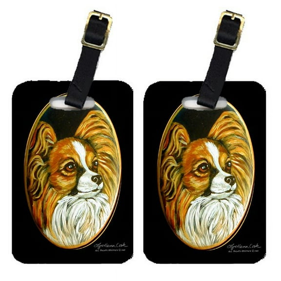 Pair of 2 Papillon Luggage Tags