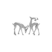2 Piece Christmas Deer Statue Set - Finish: Golden
