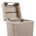 thumbnail image 4 of happimess Keaton Modern 24.13-Gallon All-Weather Wicker/Metal Lidded Hideaway Outdoor Trash Can, Light Pink/White, HPM1203D, 4 of 9