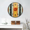 thumbnail image 2 of Yayeee Wall Clock Battery Operated 9.5" Silent Quartz Non-Ticking for Living Room Decor, Stripes and Circle, 2 of 8